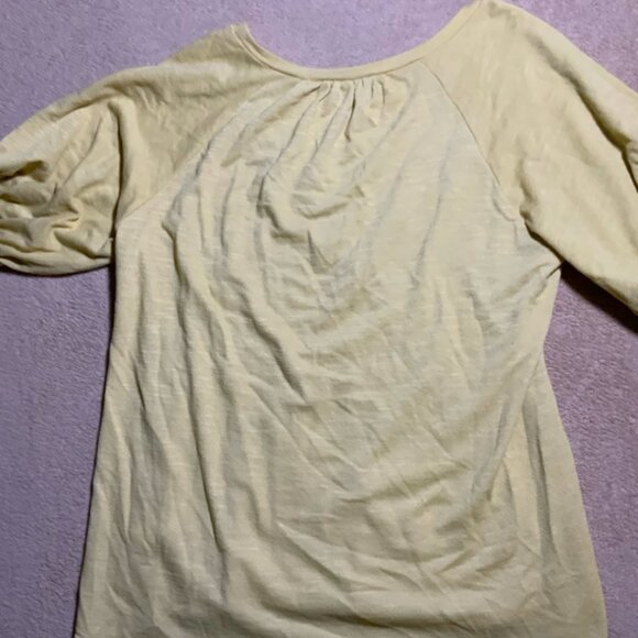 Doe & Rae‎ Women Sz Medium Pale Yellow 1/2 Sleeve Knit Blouse (I) - Picture 8 of 8
